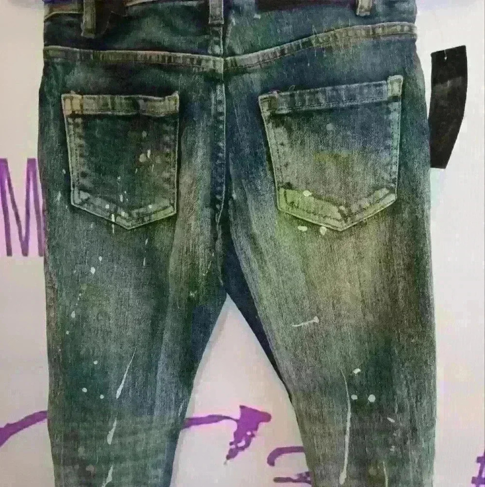 boys brand new slim fit Urban jeans Forward Denim Paint Splatter size 12 - Picture 10 of 16